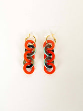 Charger l'image dans la galerie, Boucles d'oreilles Entrelac vert orange