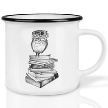 Charger l'image dans la galerie, Tasse en céramique avec hibou livre: 250 ml