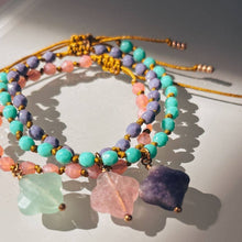 Charger l'image dans la galerie, Bracelet CLOVER – trèfle en pierre naturelle porte bonheur: Améthyste