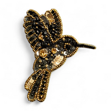 Charger l'image dans la galerie, Broche, Le Colibri Onyx Doré
