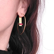 Charger l'image dans la galerie, Créoles en cristal VERT