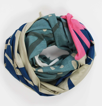 Charger l'image dans la galerie, Foulard Coton Bio Cap Breton Bleu Blue