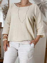 Charger l'image dans la galerie, SAUTOIR - Collier en lin et perles 2 EN 1