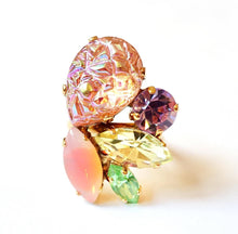 Charger l'image dans la galerie, Bague – Multicolore, cristaux Swarovski® & verre bohémien vintage
