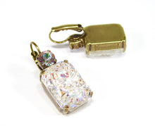 Charger l'image dans la galerie, Boucles d'oreilles rectangulaires avec cristaux et pierres de verre