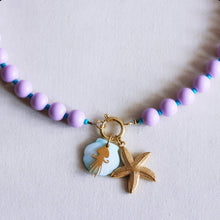 Charger l'image dans la galerie, Collier à perles Miyuki avec breloques - lilas/aqua