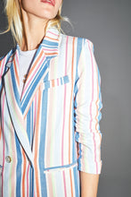 Charger l'image dans la galerie, Le Blazer Ema à rayures pop multicolores en coton organique fabriqué en Italie