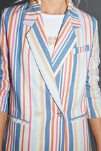 Charger l'image dans la galerie, Le Blazer Ema à rayures pop multicolores en coton organique fabriqué en Italie