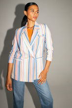 Charger l'image dans la galerie, Le Blazer Ema à rayures pop multicolores en coton organique fabriqué en Italie