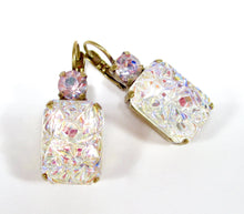 Charger l'image dans la galerie, Boucles d'oreilles rectangulaires avec cristaux et pierres de verre