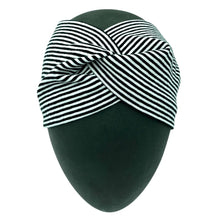 Charger l'image dans la galerie, Bandeau bande rayée noir et blanc en jersey de coton