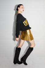 Charger l'image dans la galerie, La mini Jupe Stella effet cuir métallisé gold