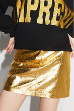 Charger l'image dans la galerie, La mini Jupe Stella effet cuir métallisé gold