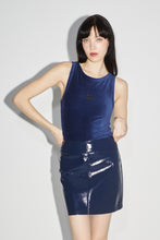 Charger l'image dans la galerie, La mini jupe Stella effet vinyle blue