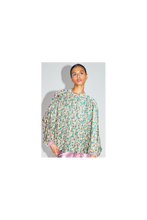 Charger l'image dans la galerie, La chemise Paola imprimé Gypsy fleuri rose et jaune fabriquée en Italie