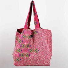 Charger l'image dans la galerie, Cabas en coton upcycling Palazzo Pitti Rose
