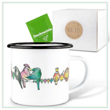 Charger l'image dans la galerie, Tasse émaillée – Parade d'oiseaux: 300 ml
