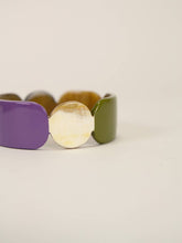 Charger l'image dans la galerie, Bracelet Totem 25 en corne blond et laqué parme: Moyenne
