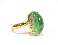 Charger l'image dans la galerie, Bague verte en or vintage
