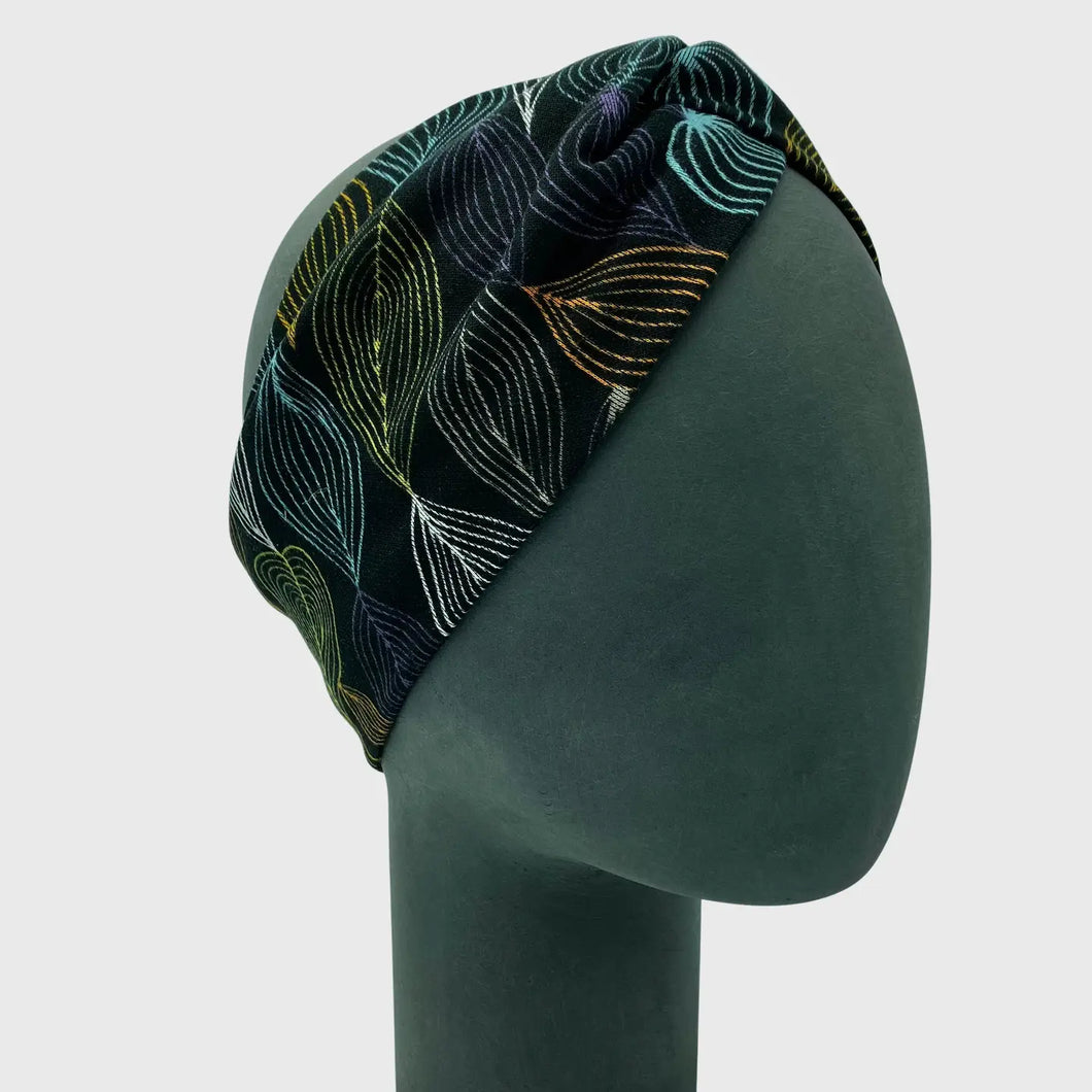 Bandeau Ponte Jersey Twist Knot Leaves