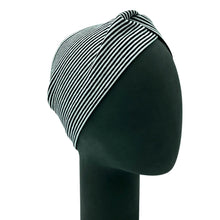 Charger l&#39;image dans la galerie, Bandeau bande rayée noir et blanc en jersey de coton
