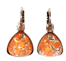 Charger l'image dans la galerie, Boucles d'oreilles – Orange Opal, verre bohémien vintage &amp; cristaux Swarovski®
