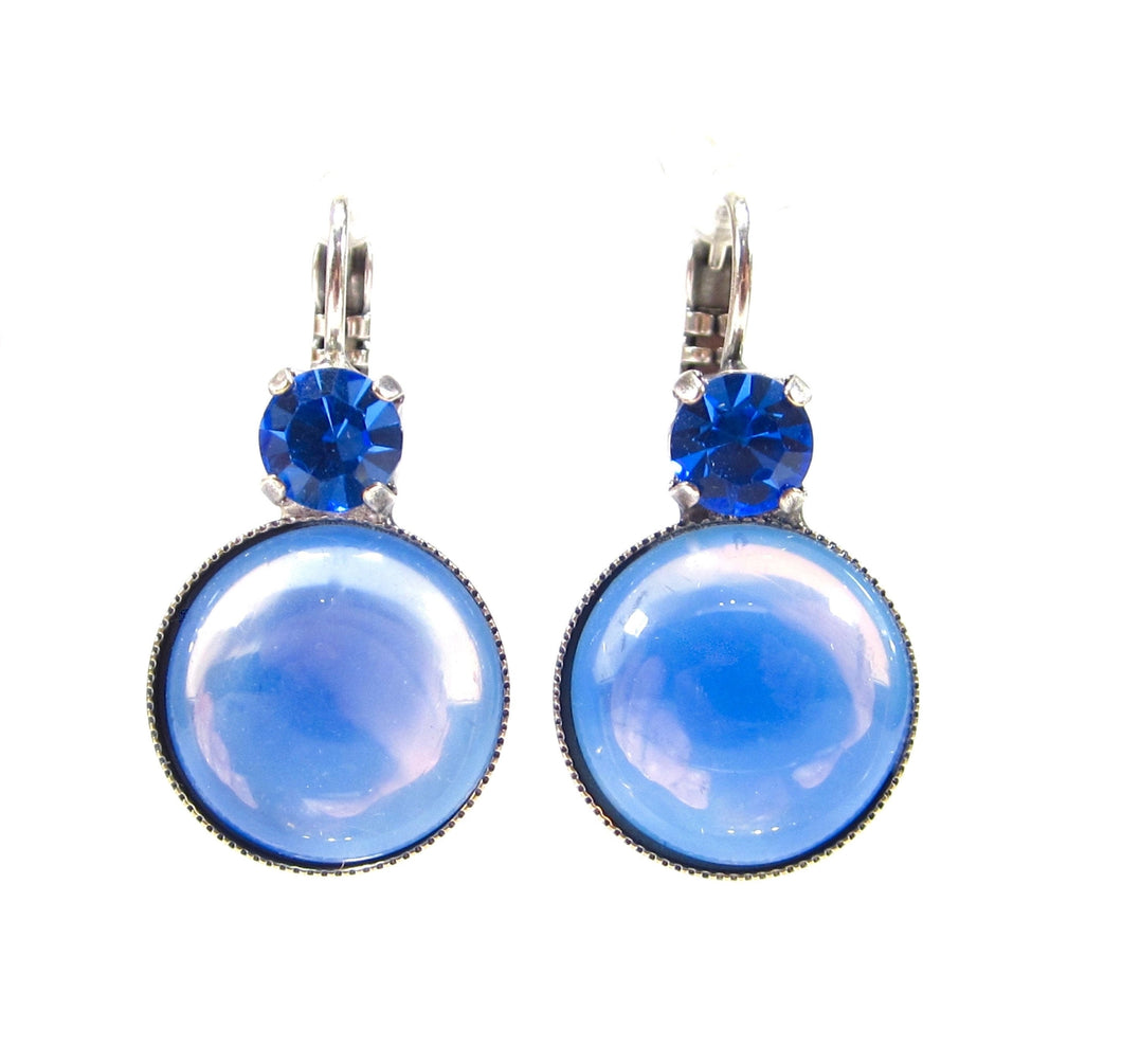 Boucles d'oreilles colorées avec verre opale et strass