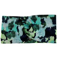 Charger l'image dans la galerie, Bandeau Accessoire Aquarelle Bleu Vert Ponte Jersey
