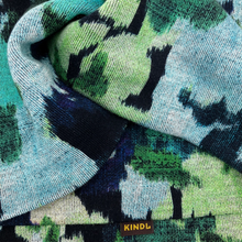 Charger l'image dans la galerie, Bandeau Accessoire Aquarelle Bleu Vert Ponte Jersey
