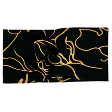 Charger l'image dans la galerie, Bandeau Noir Or Design Nœud Torsadé Ponte Jersey
