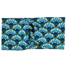 Charger l'image dans la galerie, Bandeau Twist Art Déco Bleu Ponte Jersey
