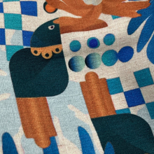Charger l'image dans la galerie, Bandeau femme en jersey coton avec motif toucan
