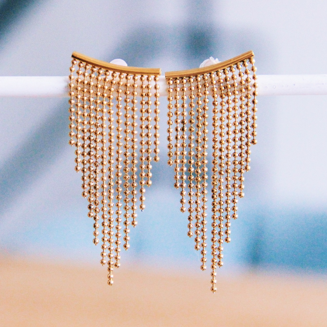 Boucle d'oreille cascade 'ballchain'