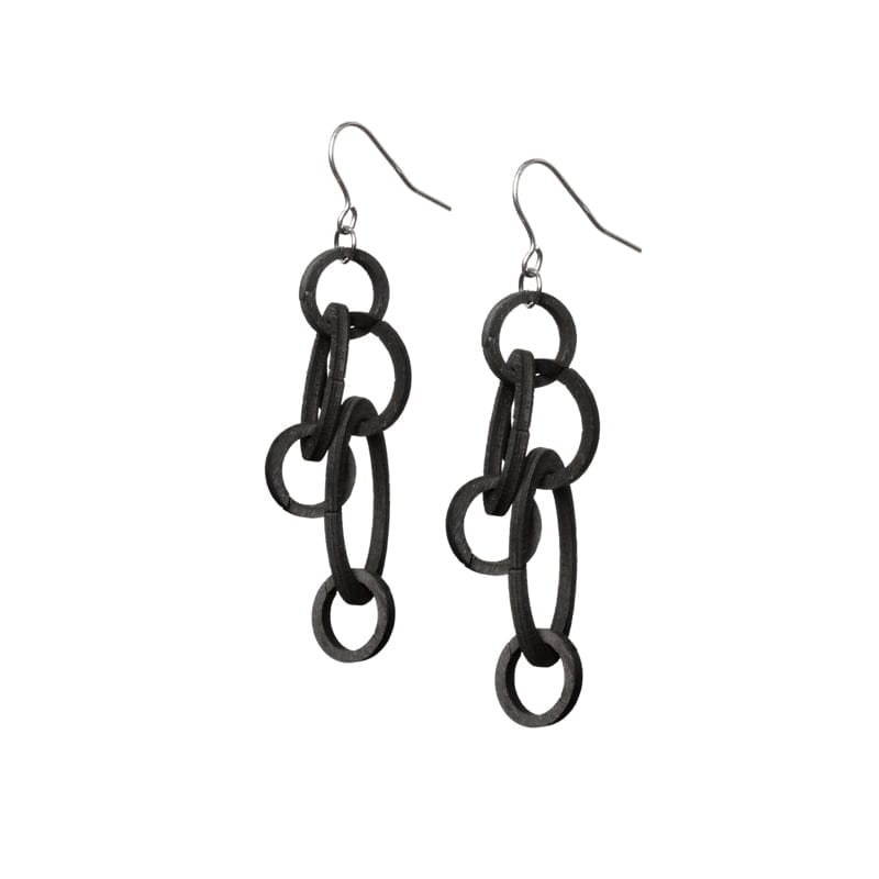 Boucles d'oreilles courtes halo Noir