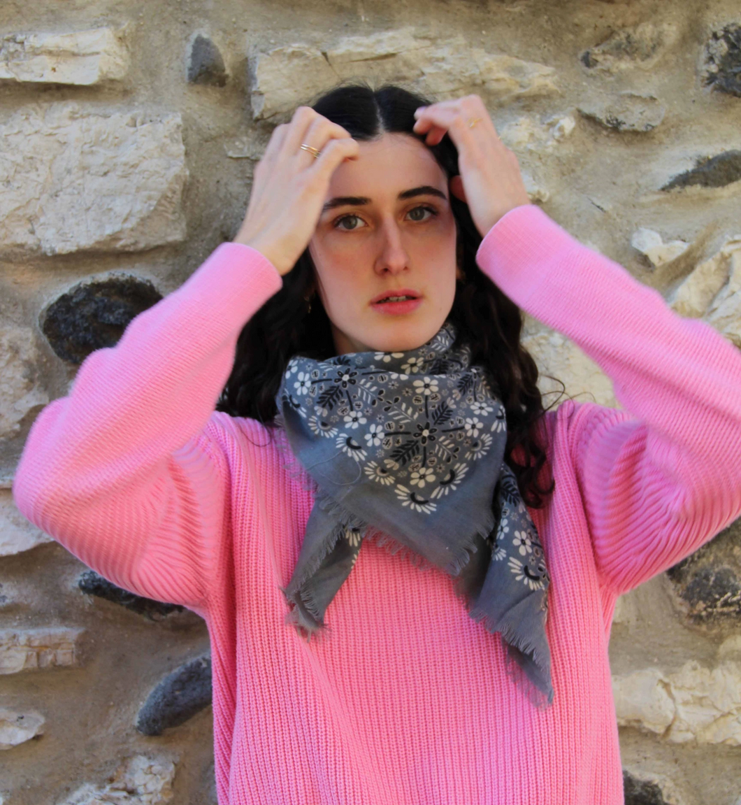 Carré Laine Agata Gris