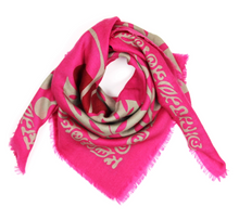 Charger l&#39;image dans la galerie, Carré Laine Monstera Fuchsia
