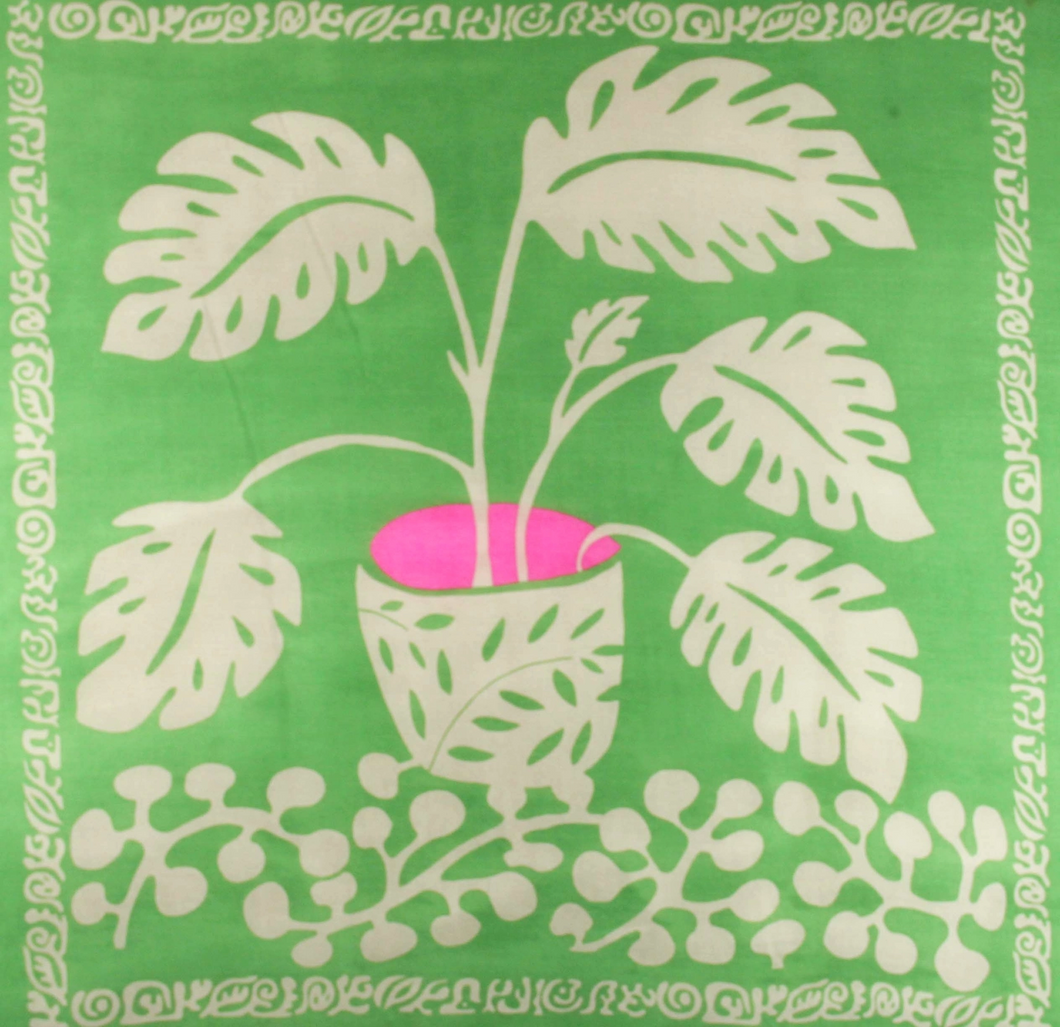 Carré Laine Monstera Vert
