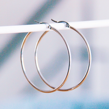 Charger l&#39;image dans la galerie, Créoles en acier inoxydable 50mm &#39;basic&#39; - argenté
