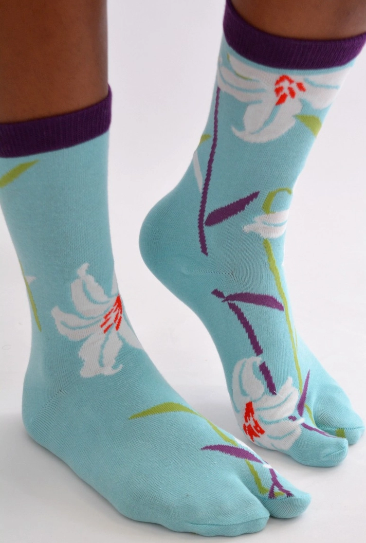 Chaussettes Tabis Lotus turquoise