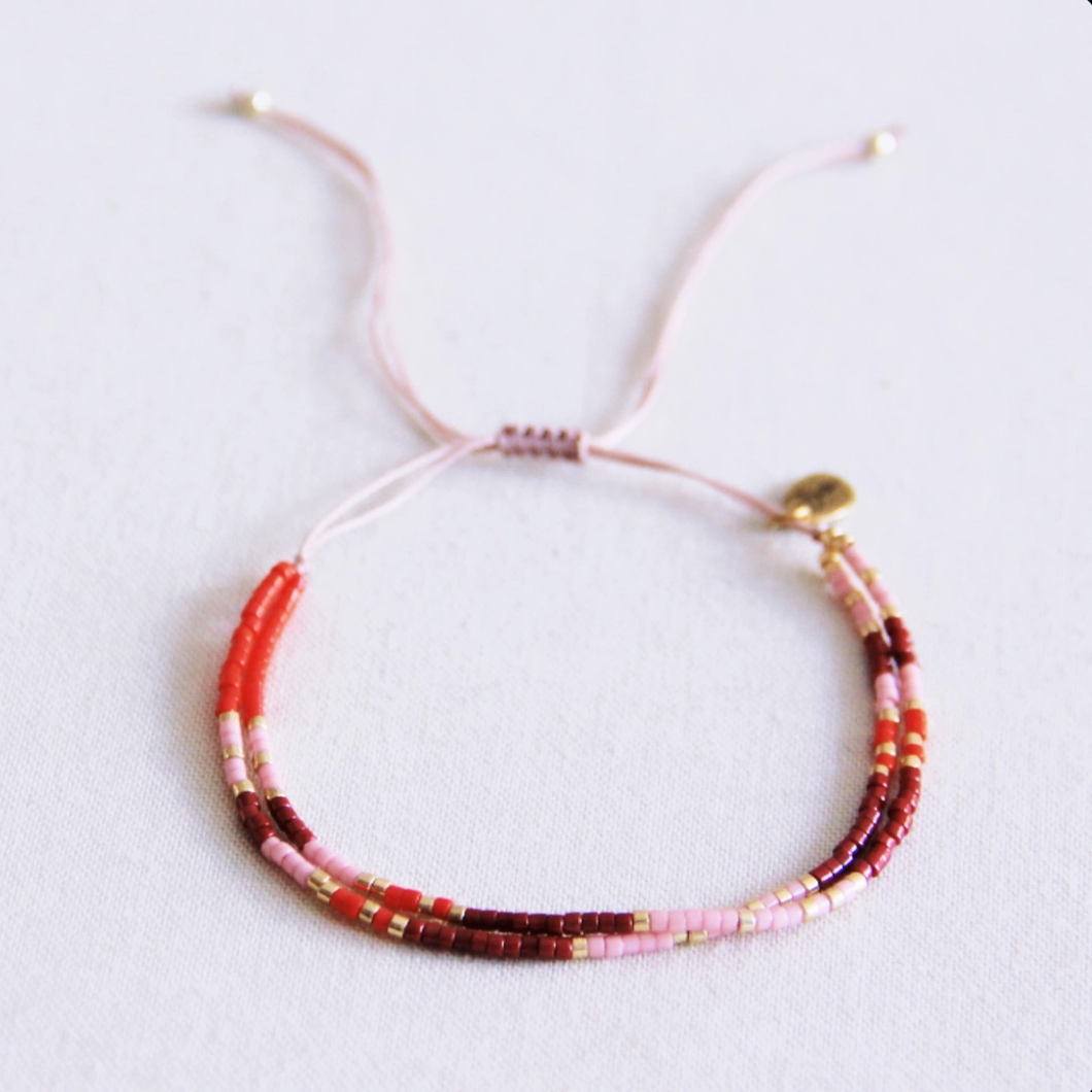 Double Miiuki Bracelet_red-Lilac-Bordeaux
