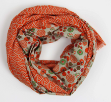 Charger l'image dans la galerie, Foulard Coton Bio Kohana Fuchsia Orange
