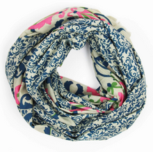 Charger l'image dans la galerie, Foulard Coton Bio Medicis Bleu
