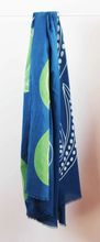 Charger l&#39;image dans la galerie, Foulard Coton Bio Mekong Marine Navy
