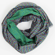 Charger l'image dans la galerie, Foulard Coton Bio Pivoine Kaki
