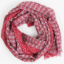 Charger l'image dans la galerie, Foulard Coton Bio Pivoine Rouge
