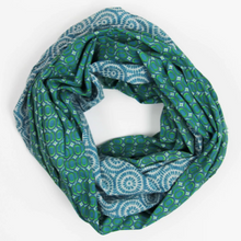 Charger l'image dans la galerie, Foulard Coton Bio Pivoine Turquoise
