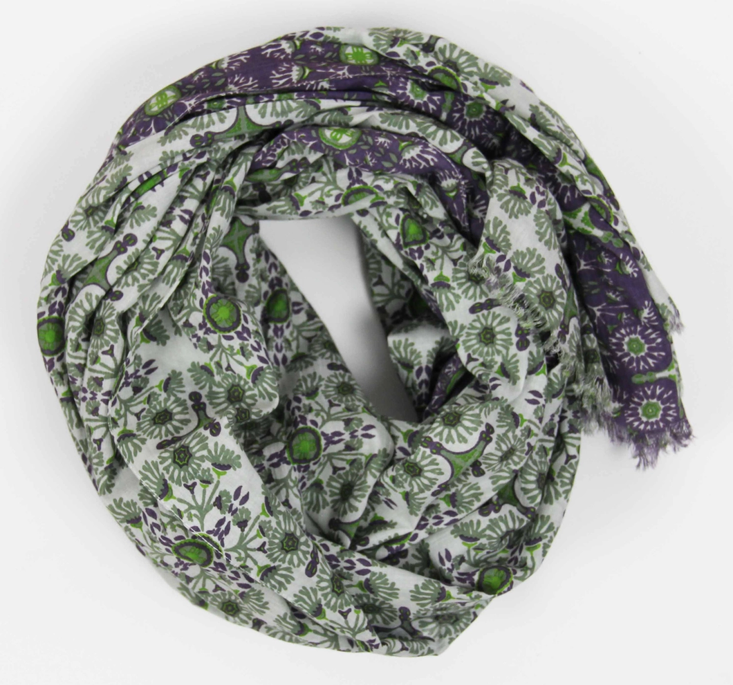 Foulard Coton Bio Tetouan Prune Purple