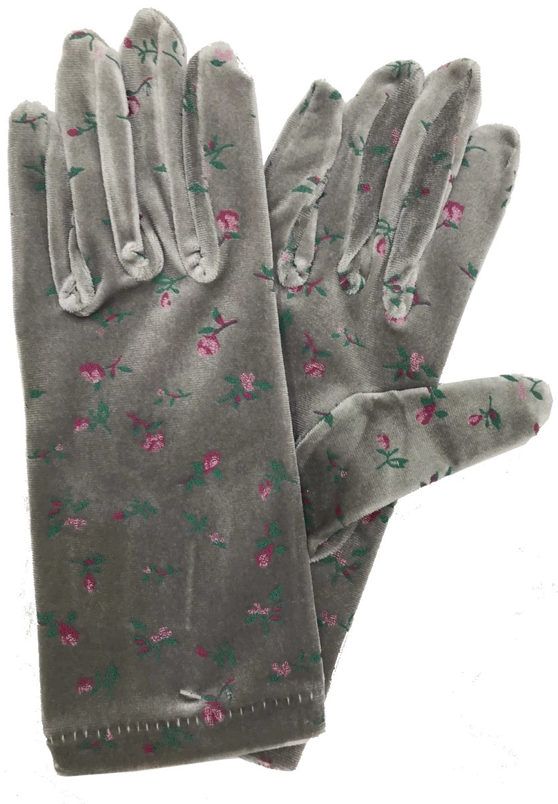 Gants Femme Velours Romantique Gris