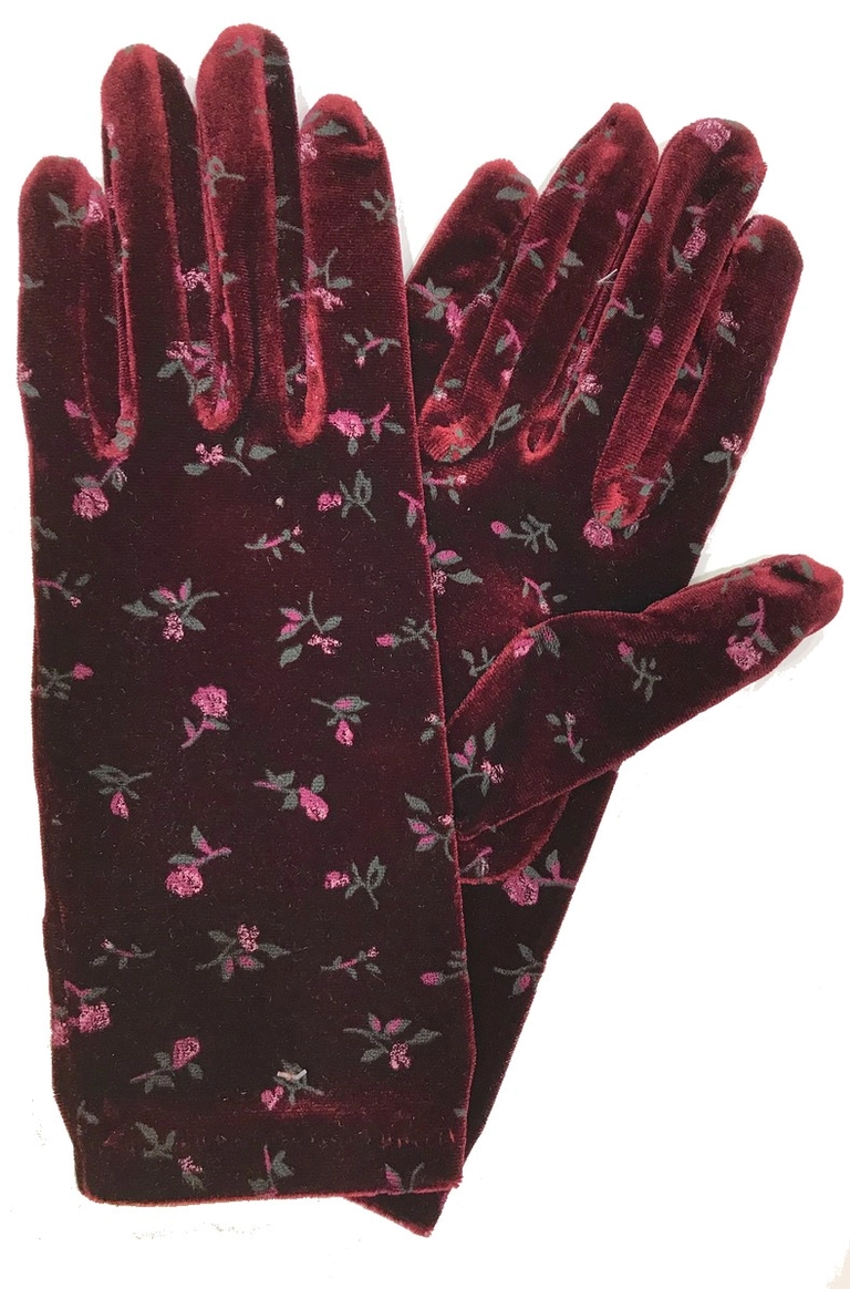 Gants Femme Velours Romantique vigne