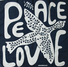 Charger l&#39;image dans la galerie, Mini Foulard Peace and Love Marine Navy

